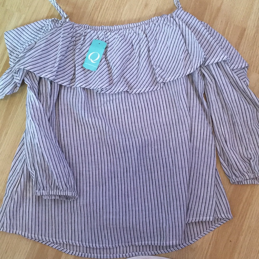 BRAND NEW! striped off the shoulder shirt